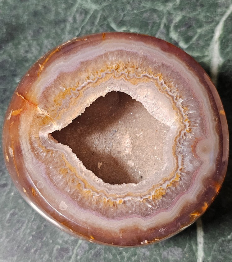 718g Natural Carnelian Agate Geode – Sparkling Quartz Crystal Mineral Specimen