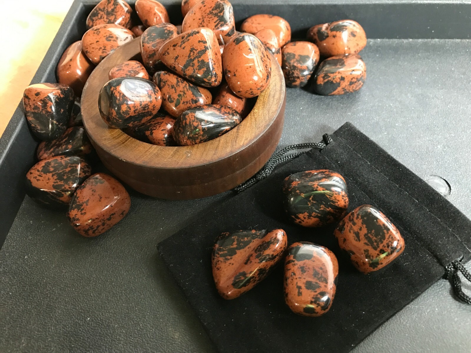 Beautiful Mahogany Obsidian Tumbled Stones US Seller FREE Ship Lot# SP202B