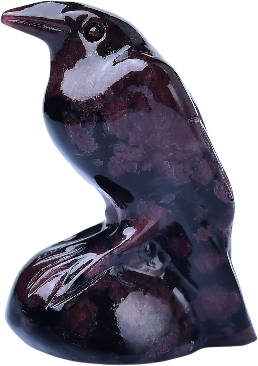 Crystal Raven Figurine 2 Inch Hand Carved Gemstone Crow Statue Gothic Decor