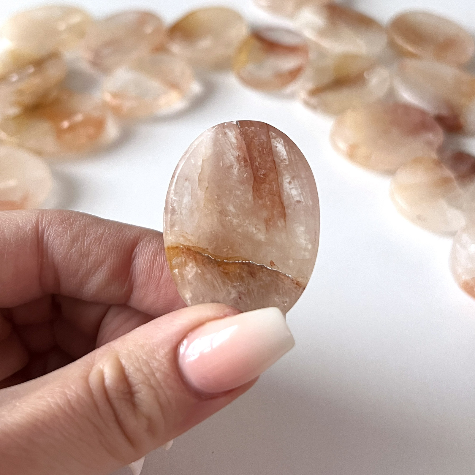 Fire Quartz Worry Stone | Hematoid Quartz | Vitality | Self-Worth | Confidence |