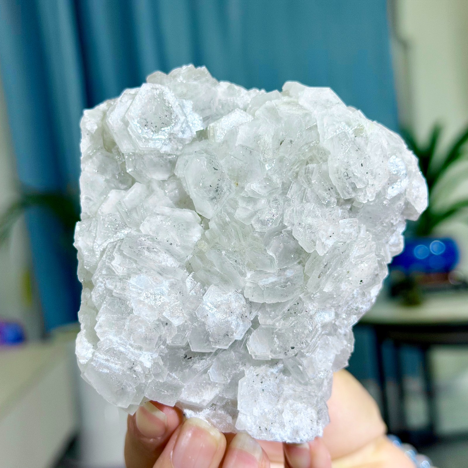 493G Natural String of Copper Coins Calcite/Fluorescent Glow Under UV Light
