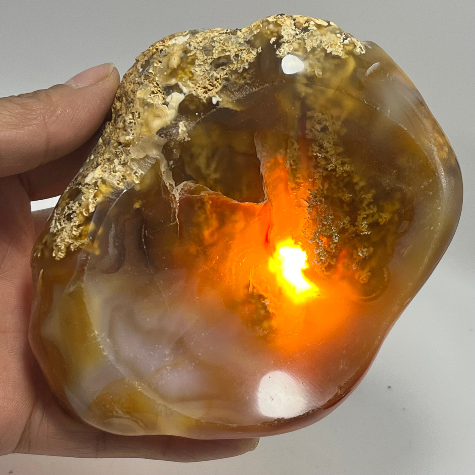 377g TOP Rare Natural Agate ashtray Polished Coin Dish Madagascar #119