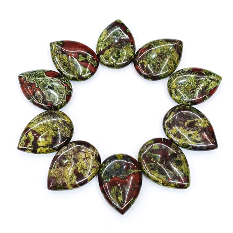 30pcs Natural Dragon Blood Stone Healing Water Droplet Gemstone for Home Decor