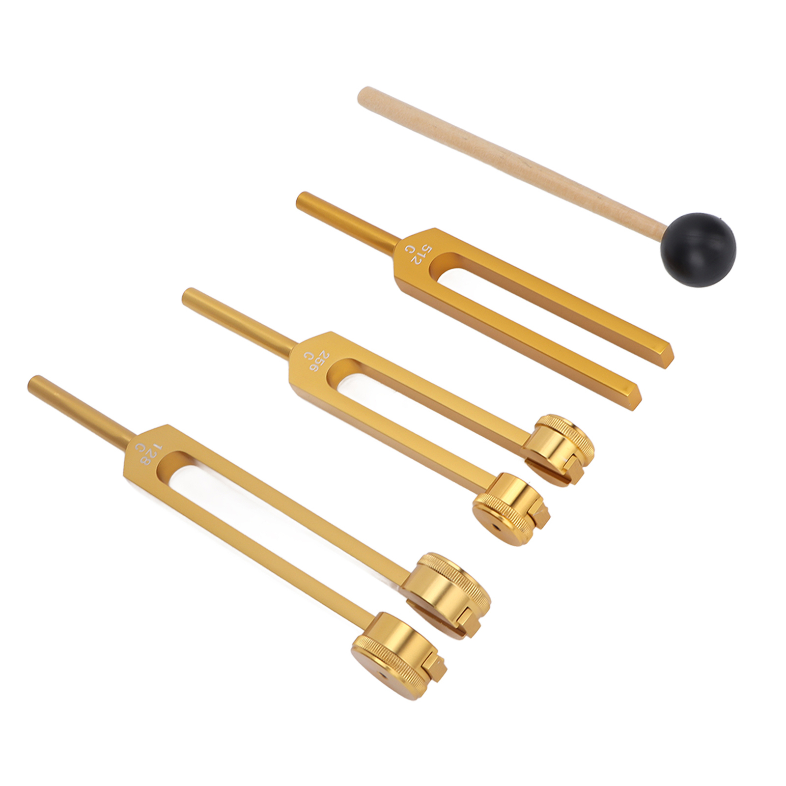 3Pcs Aluminium Alloy Tuning Fork Set 128 256 512Hz Body Tuning Forks With Hammer