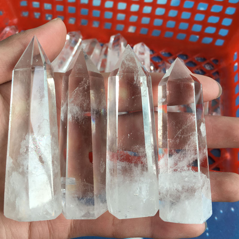 100% Natural Clear White Quartz Crystal Point Healing Hexagonal Wand