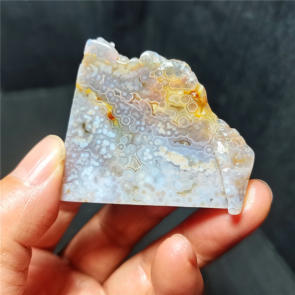 Rare 40G Natural Polished Orbicular Ocean Jasper 8th Vein Reiki Healing WYY3999