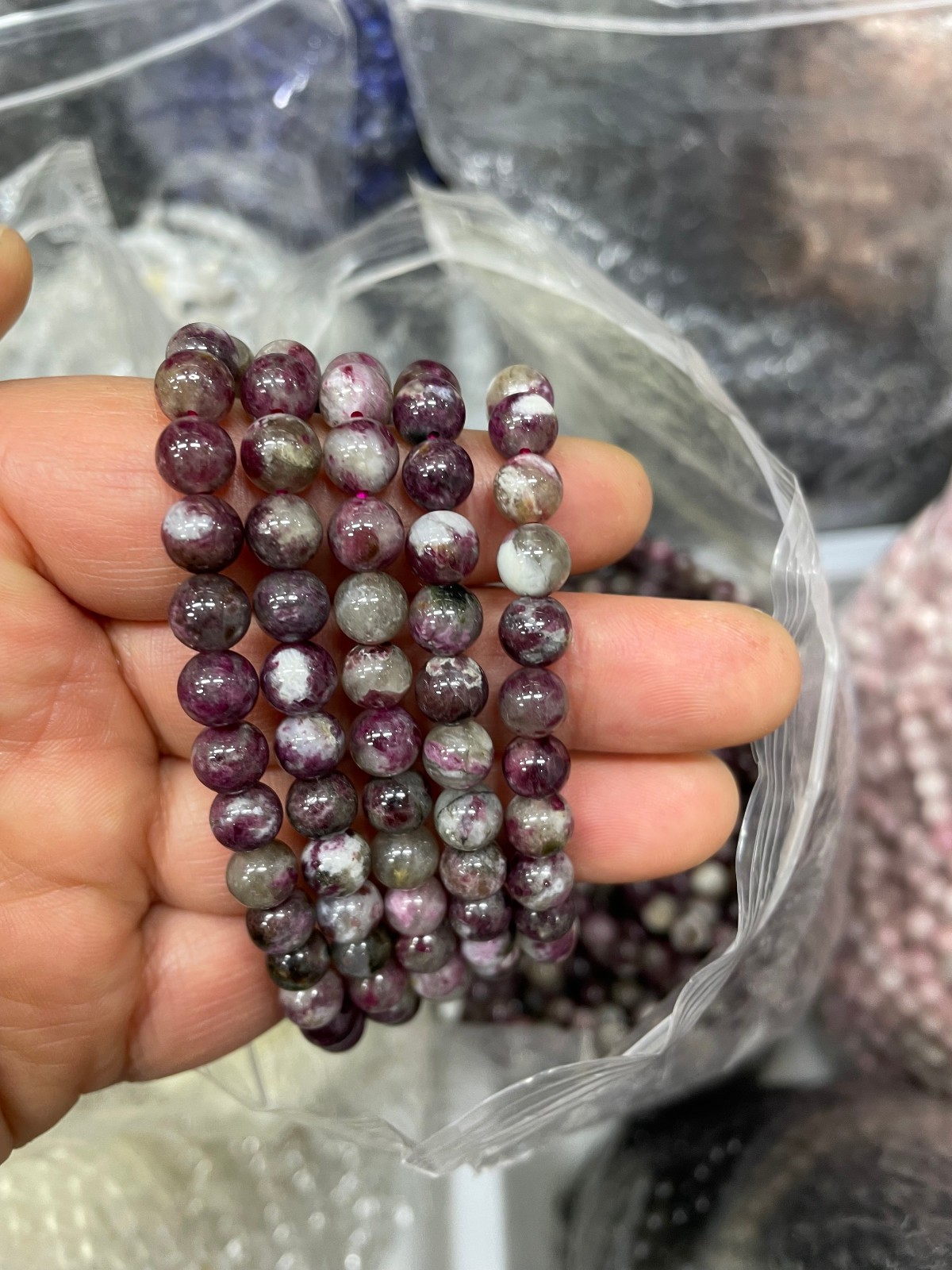 6mm 10pcs Genuine Tourmaline Round Smooth beads bracelet