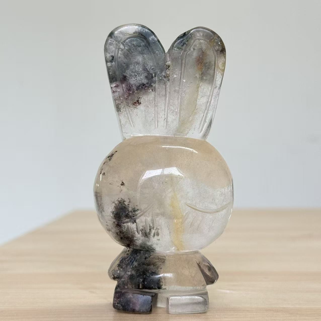 300g Natural Garden Quartz Cute Bunny Crystal Carving Healing Table Decor
