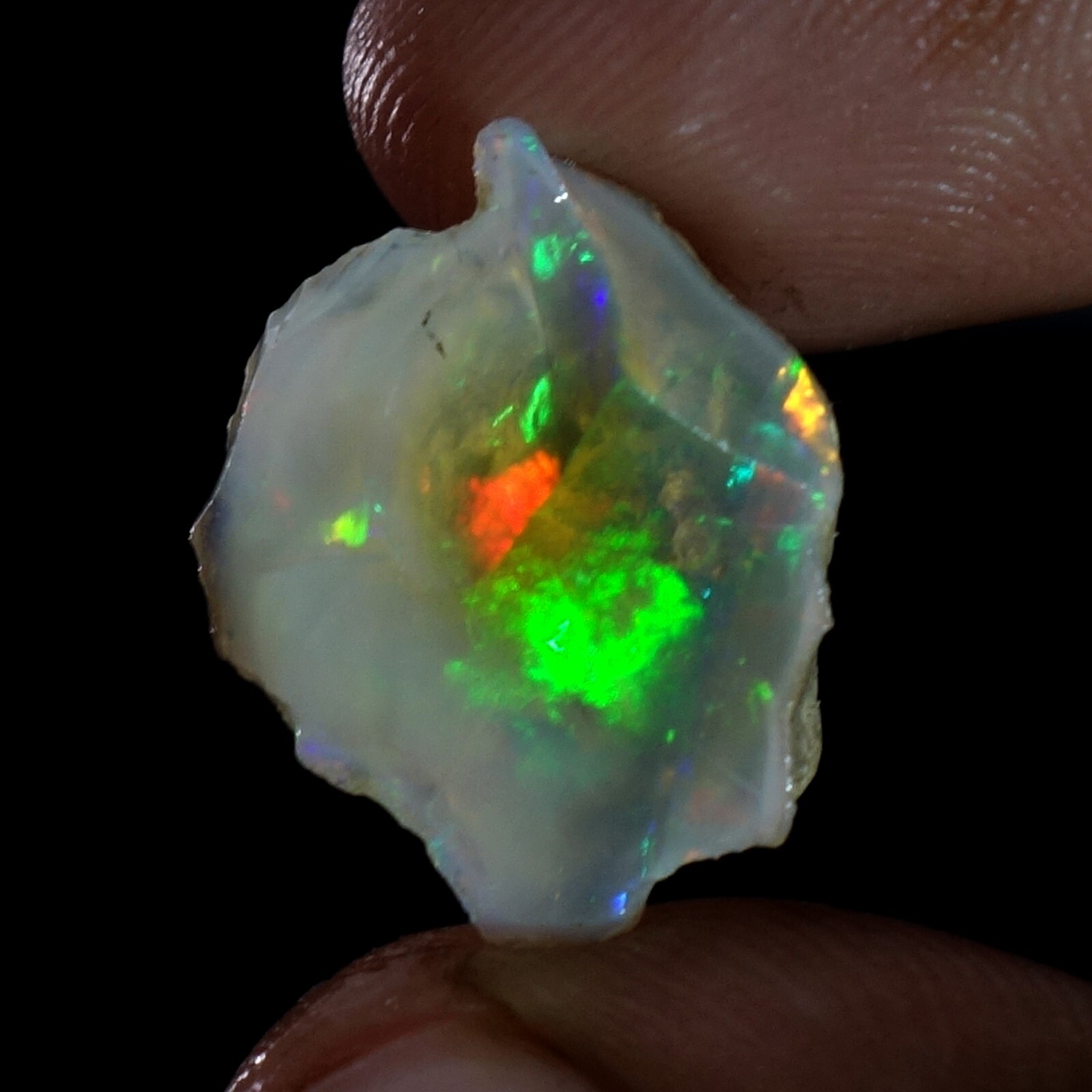 Natural Flashing Ethiopian Opal Rough Specimen Multi-colored 12.00 Cts. Gemstone