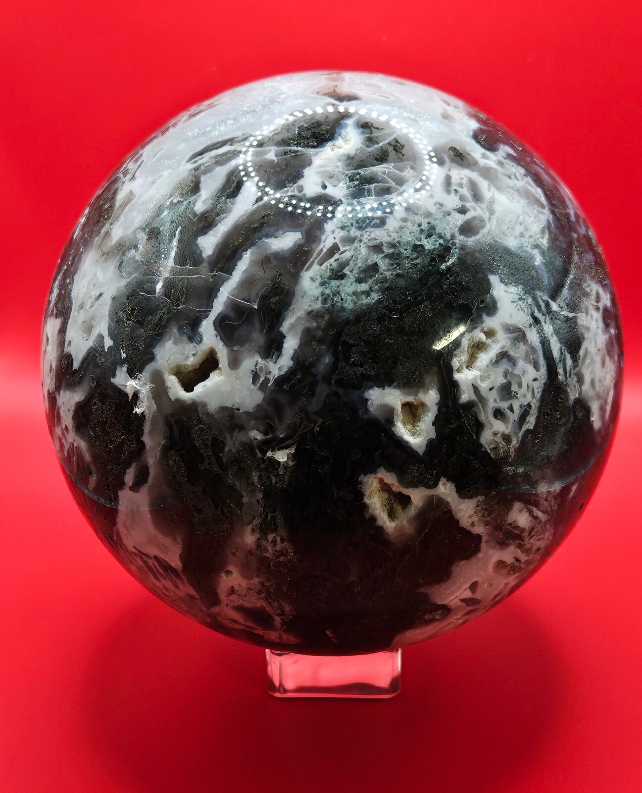 Natural Geode Aquatic Plant Water Grass Moss Agate Balls Crystal Sphere.(8+LB)