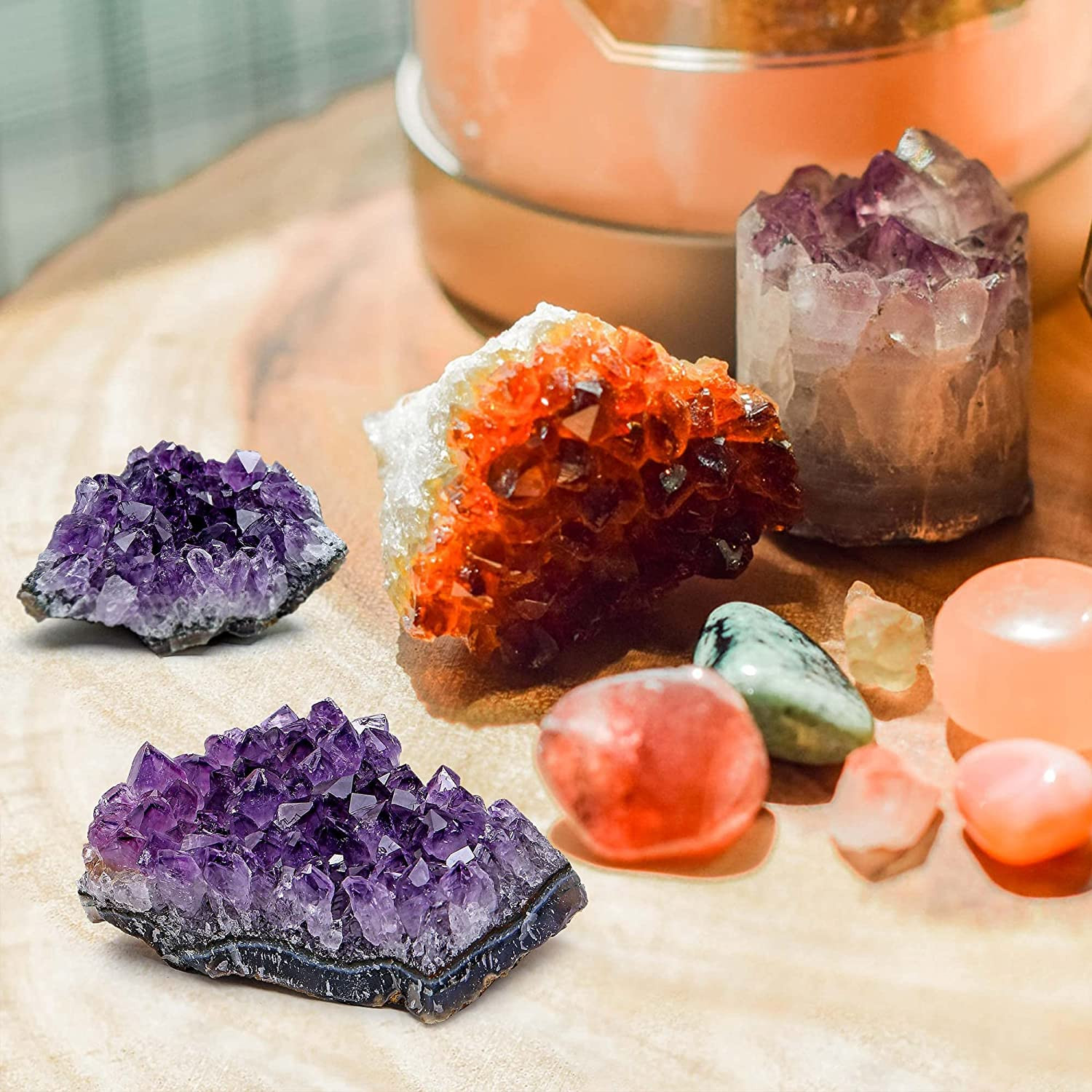 Natural Amethyst Geode Cave Healing Crystal Stones Rock Cluster Druzy Witchcraft