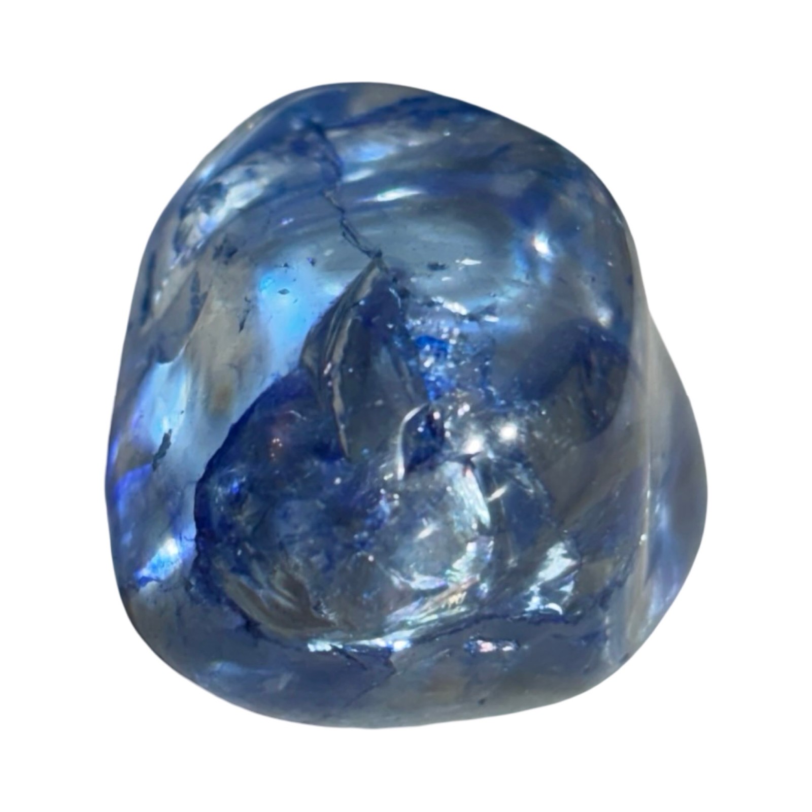 Blue Crackle Quartz – Tumbled Stone – A