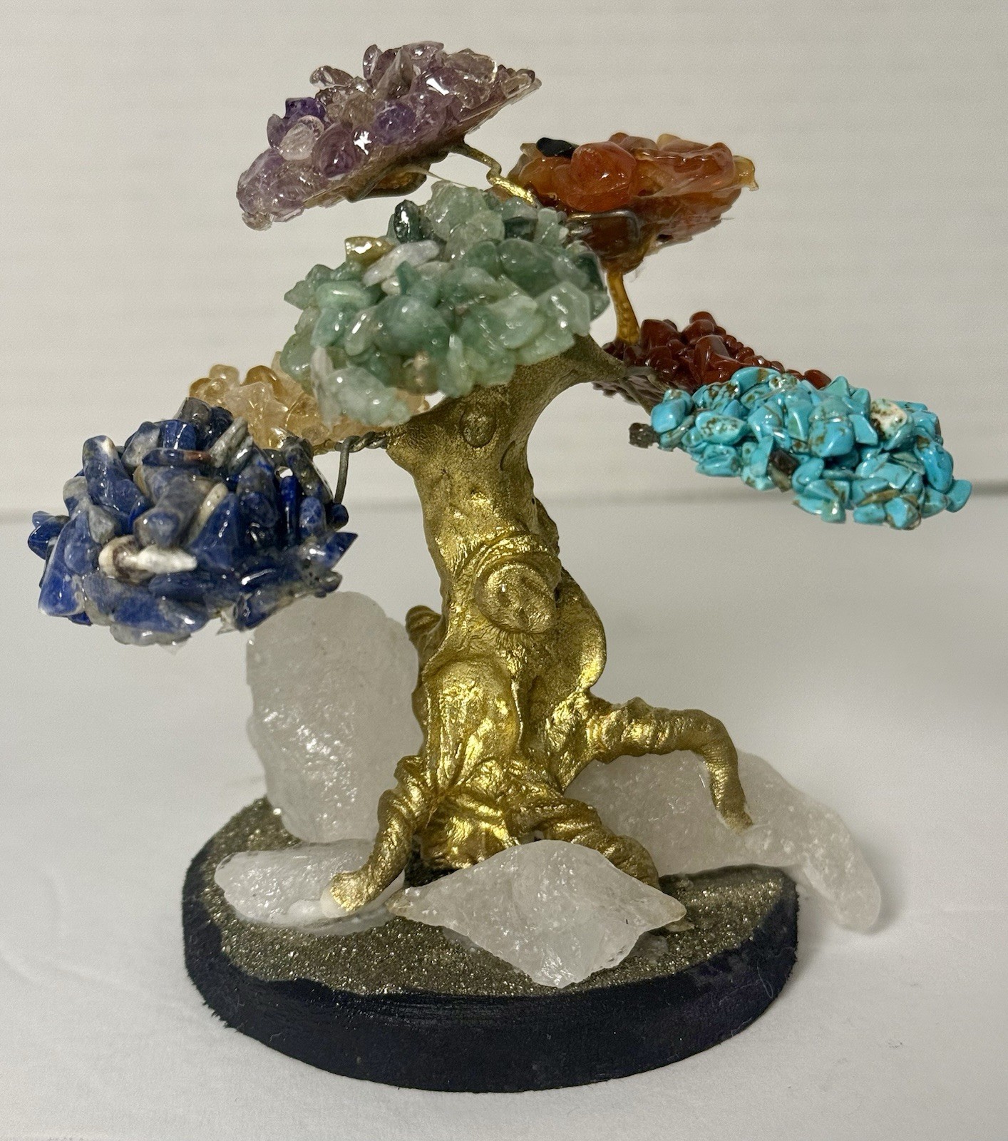 Seven Chakra Gemstone Tree Of Life Bonsai Tree Healing Feng Shui Room Decor 4”