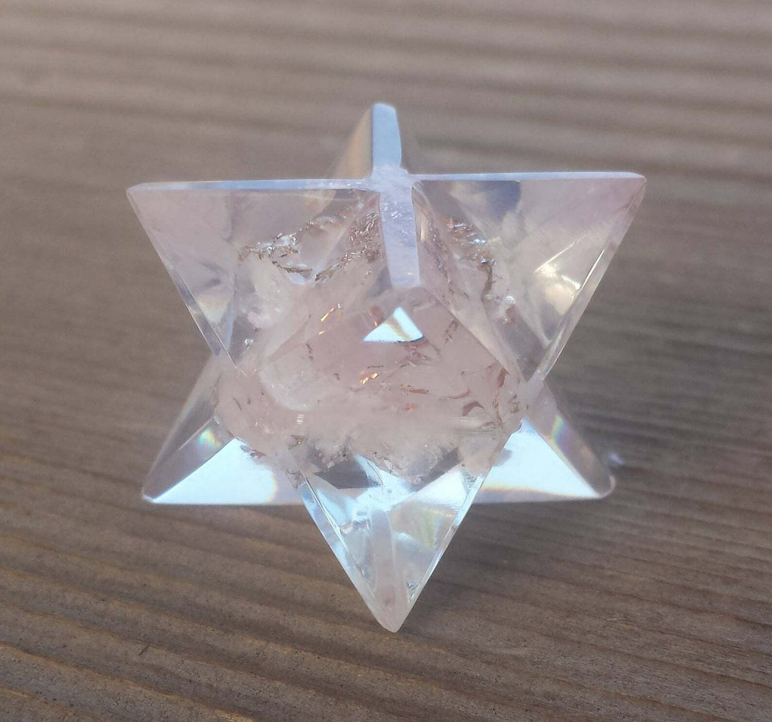 ORGONE ROSE QUARTZ GEMSTONE MERKABA STAR ORGONITE
