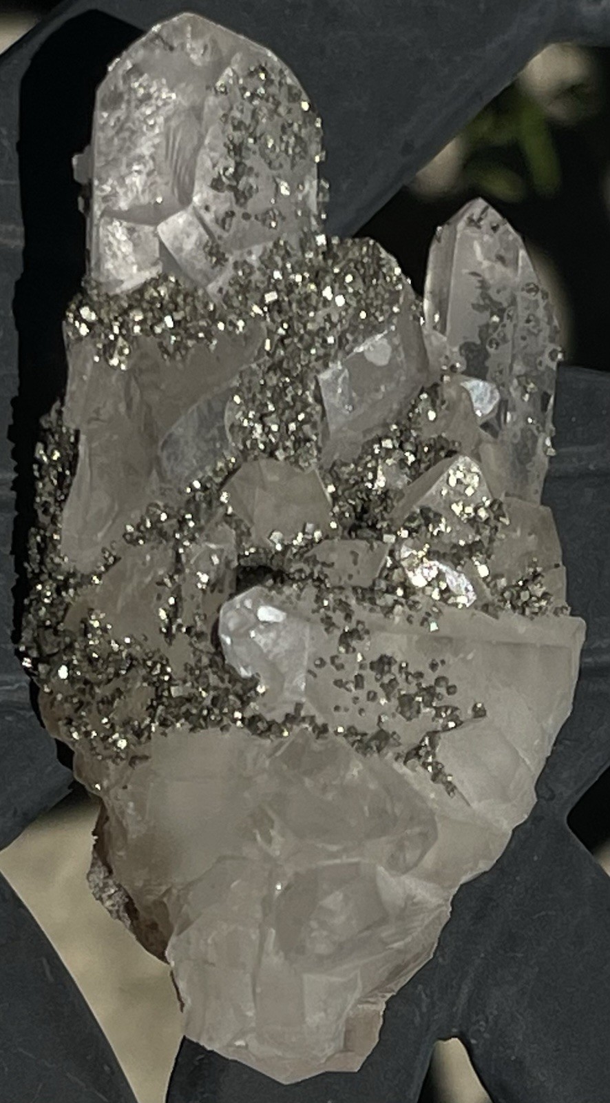 Quartz & Pyrite 2.7cen L X 3.5cen W X 3.3cen H 97.53 Grams China Free Shipping