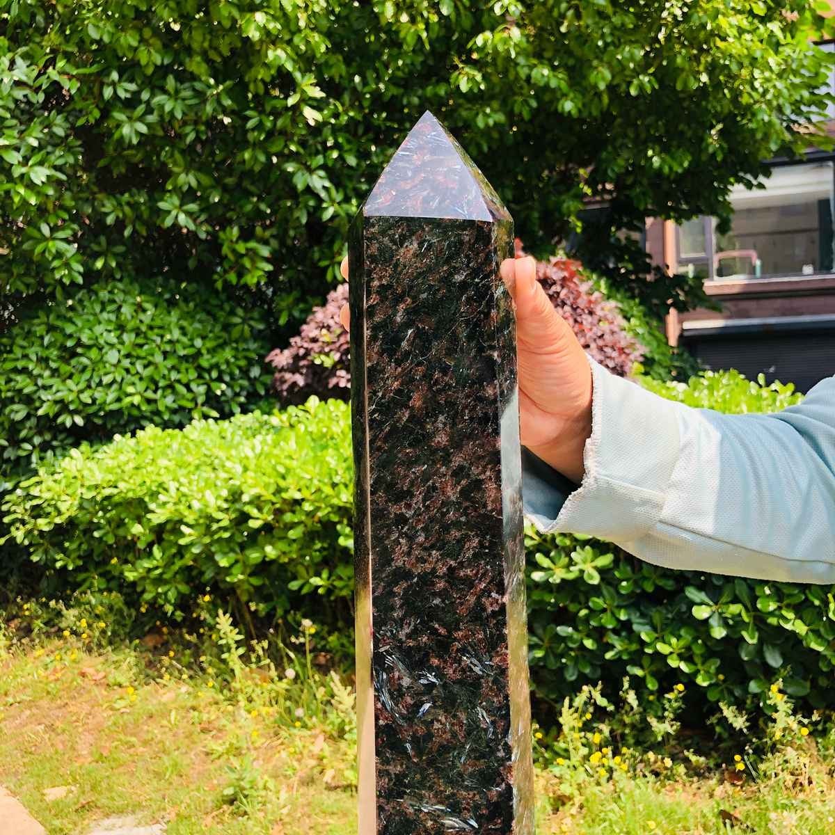16.61LB Natural Fireworks Stone Obelisk Quartz Tower Crystal Wand Point Healing