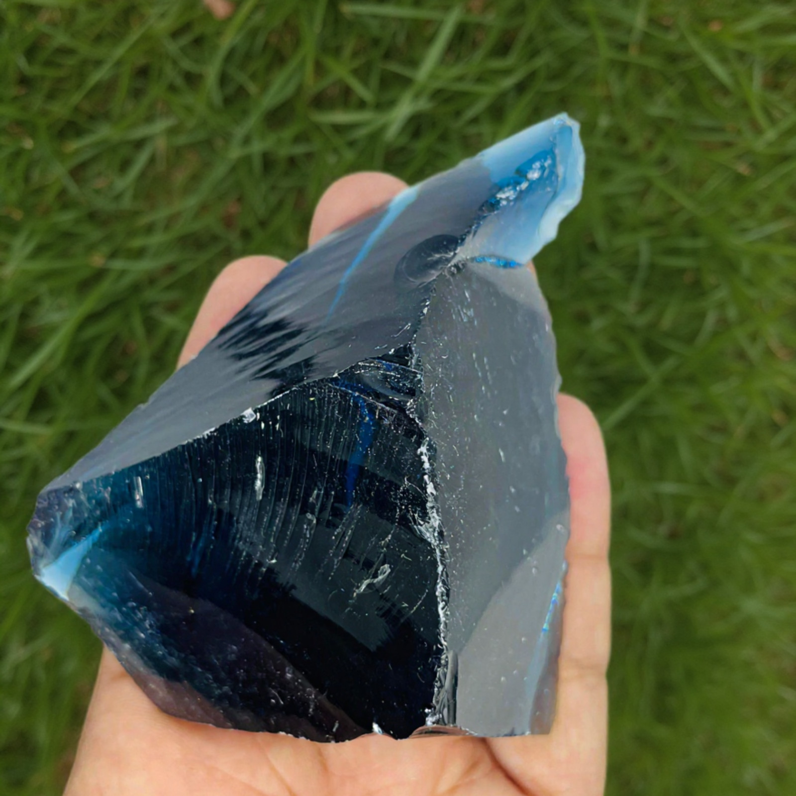 550-650CT Raw Blue Obsidian Crystal | Natural Rough Gemstone for Energy