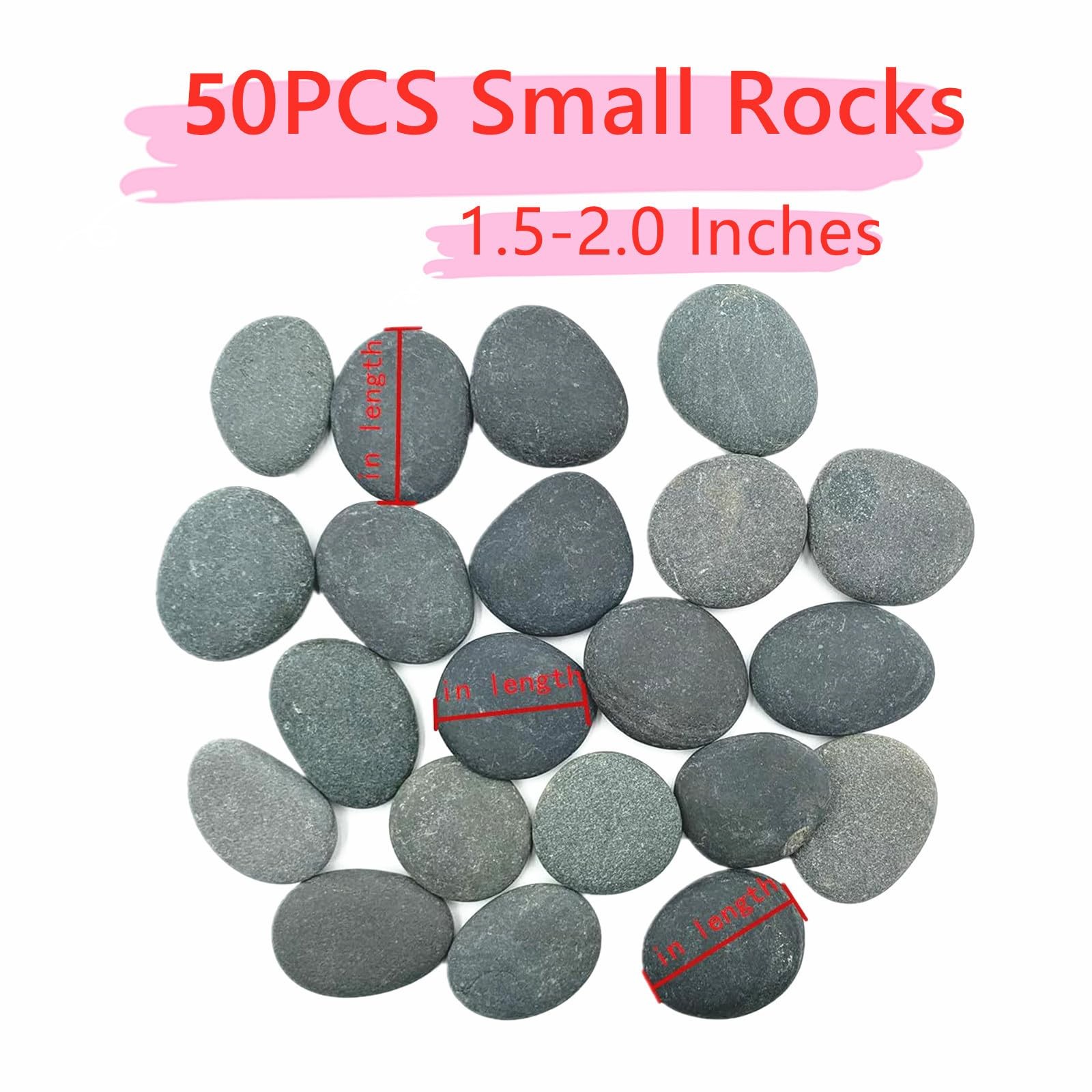 100 PCS Bulk River Rocks For Painting Flat Smooth Kindness Stones 1.53 Inch