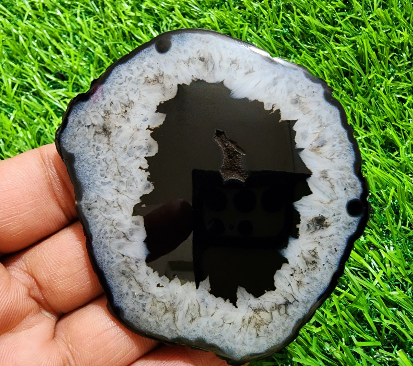 371ct Top Banded Slice Agate Slab Crystal Polished Druzy Gemstone Jewelry Making