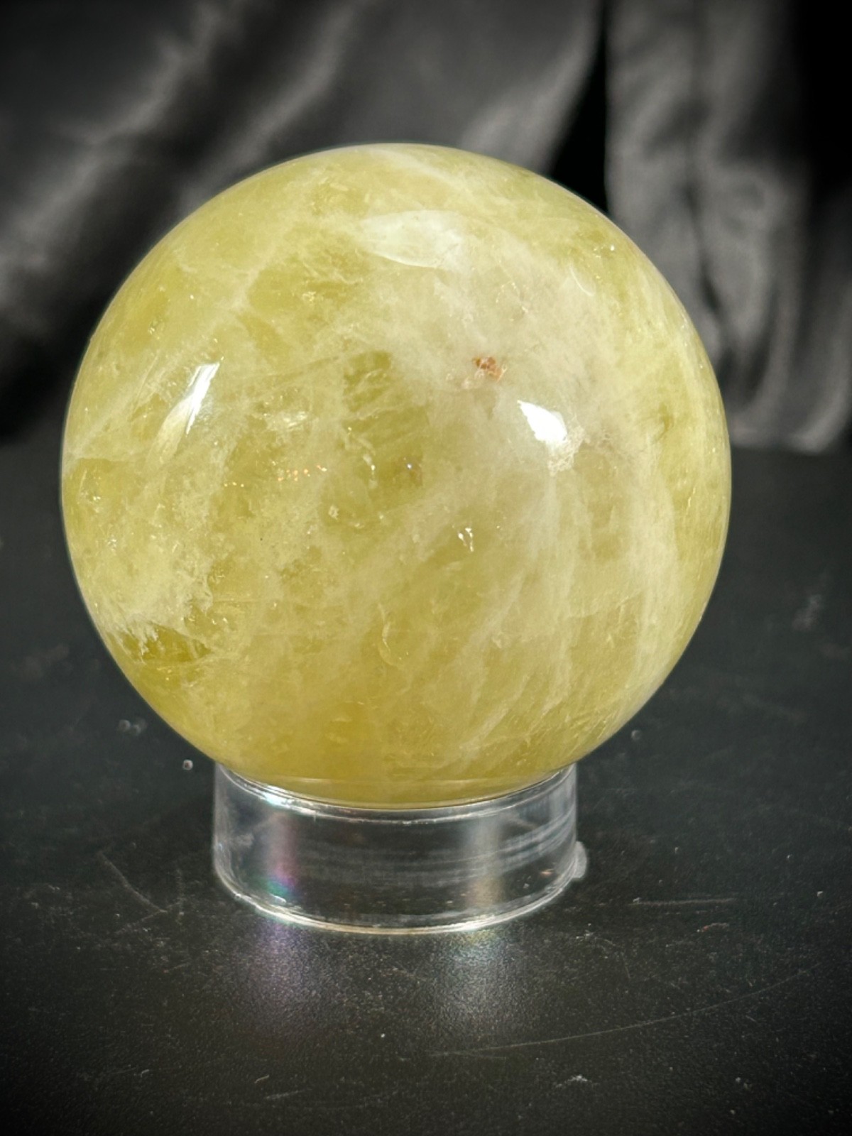 2.21″ Citrine Sphere With Acrylic Stand 8.6oz