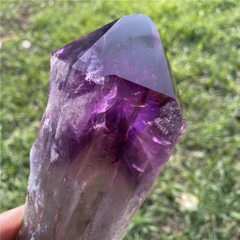 1.95LB Natural Amethyst Quartz Obelisk Rough Crystal Point Wand Healing Tower