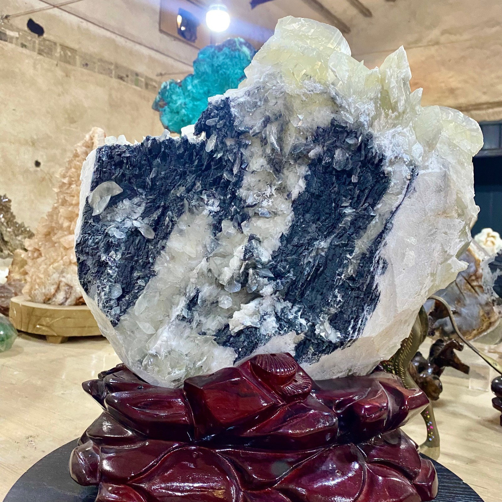 34.86LB Rare!! Natural transparent quartz with Mica Crystal Specimen Rough