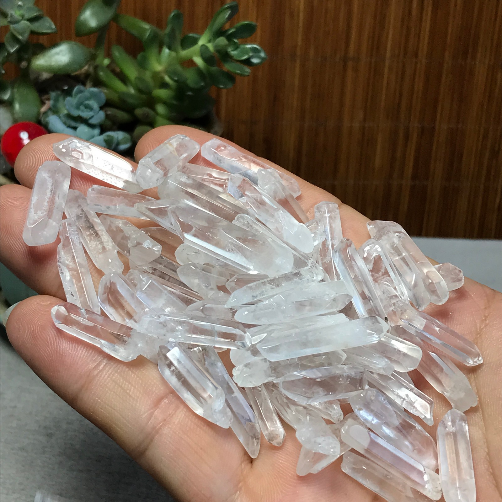 63Pcs Natural clear white quartz Crystal gemstone Specimen 62g A6913