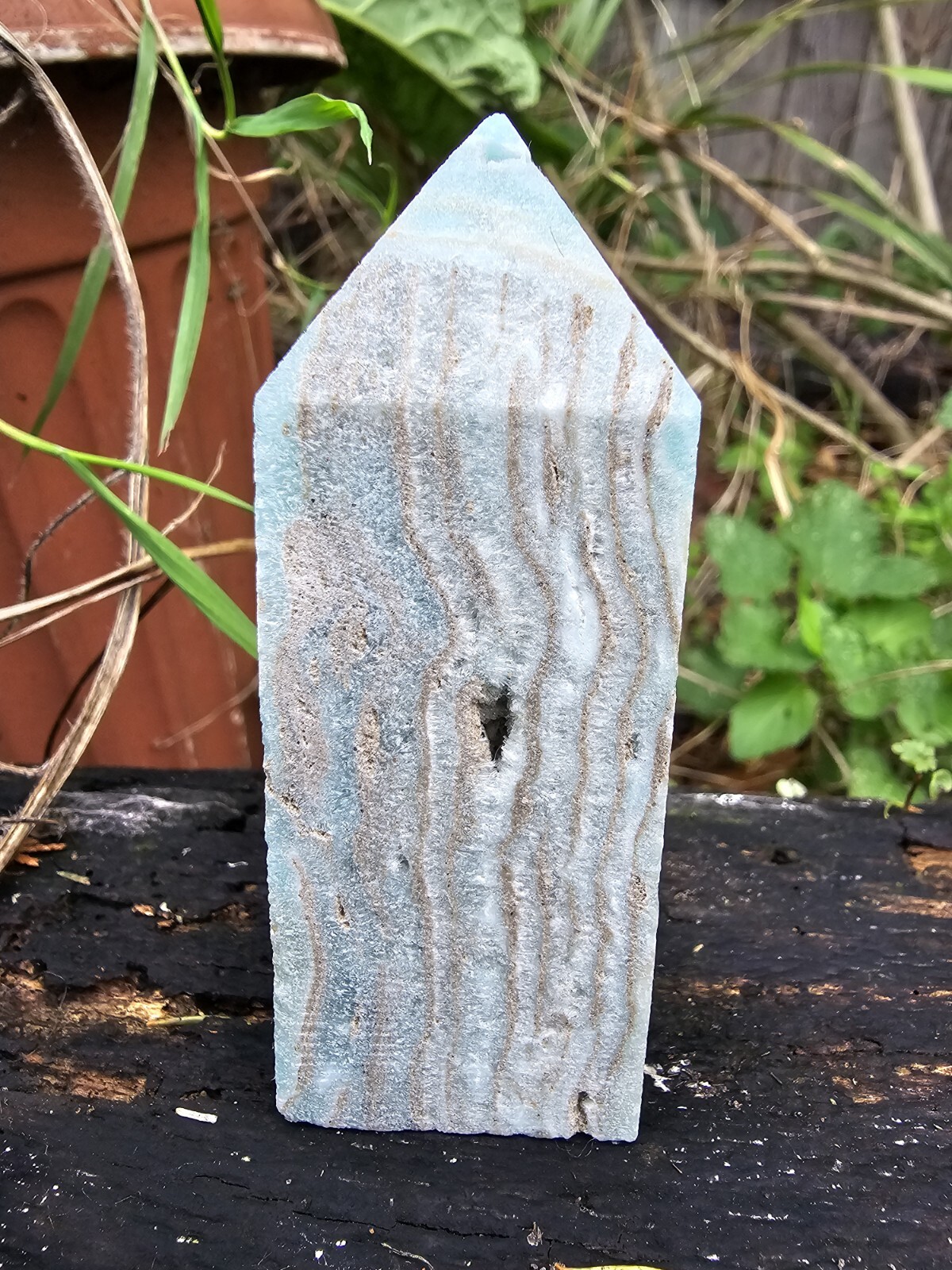 Blue Hemimorphite Tower Point Healing Harmony Calming Truth Activation 7.8cm