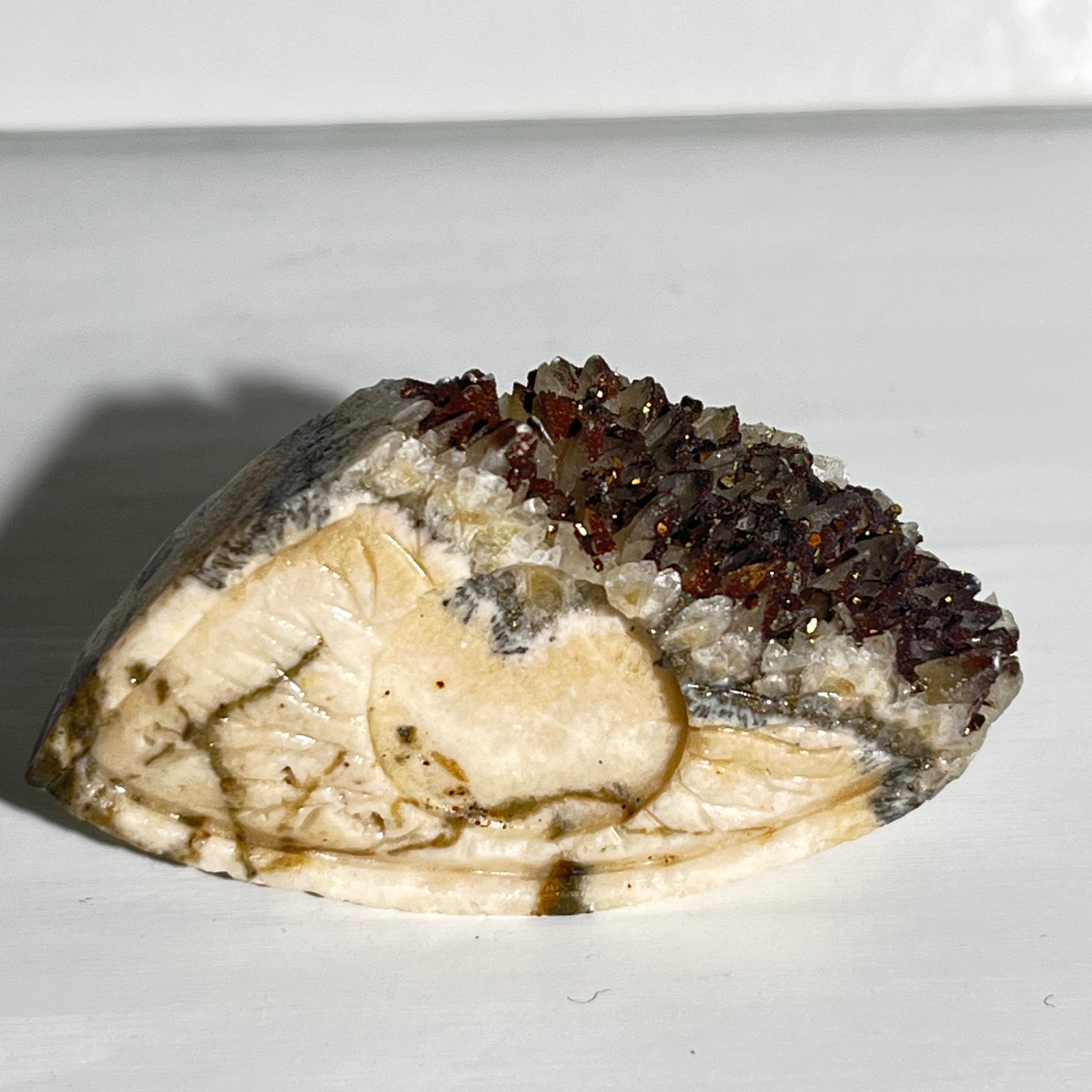 31g Natural white crystal cluster carving of God’s Eye