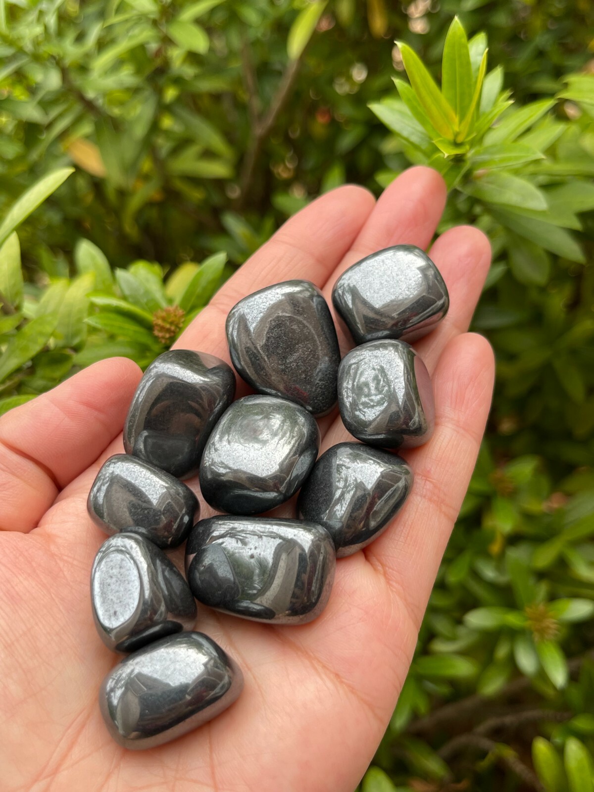 Grade A++ Hematite Tumbled Stones, 0.75″-1.25″ Tumbled Hematite, Wholesale Bulk