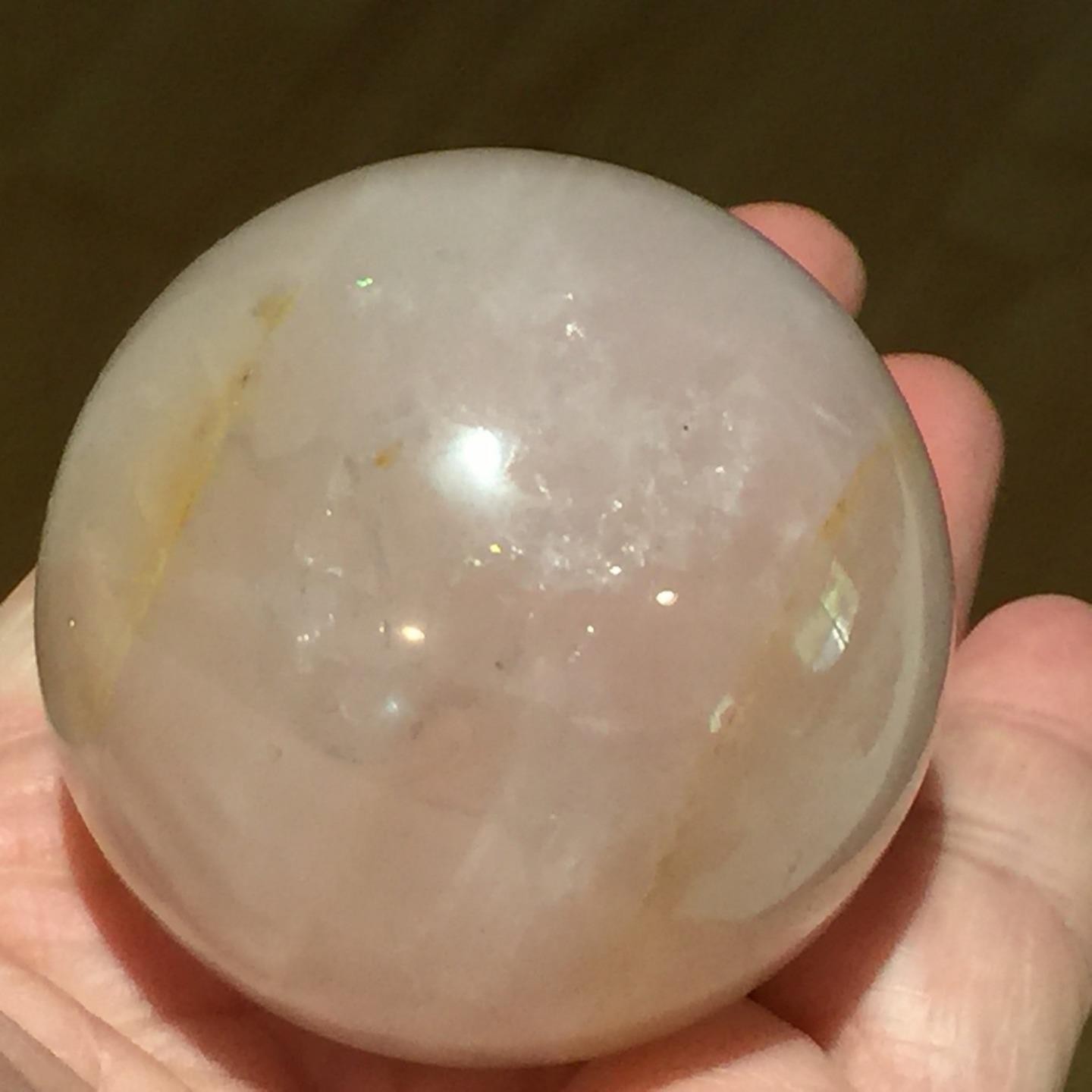 50mm Pink Rose Quartz crystal Carved Sphere Ball Realistic Healing Crystal #834