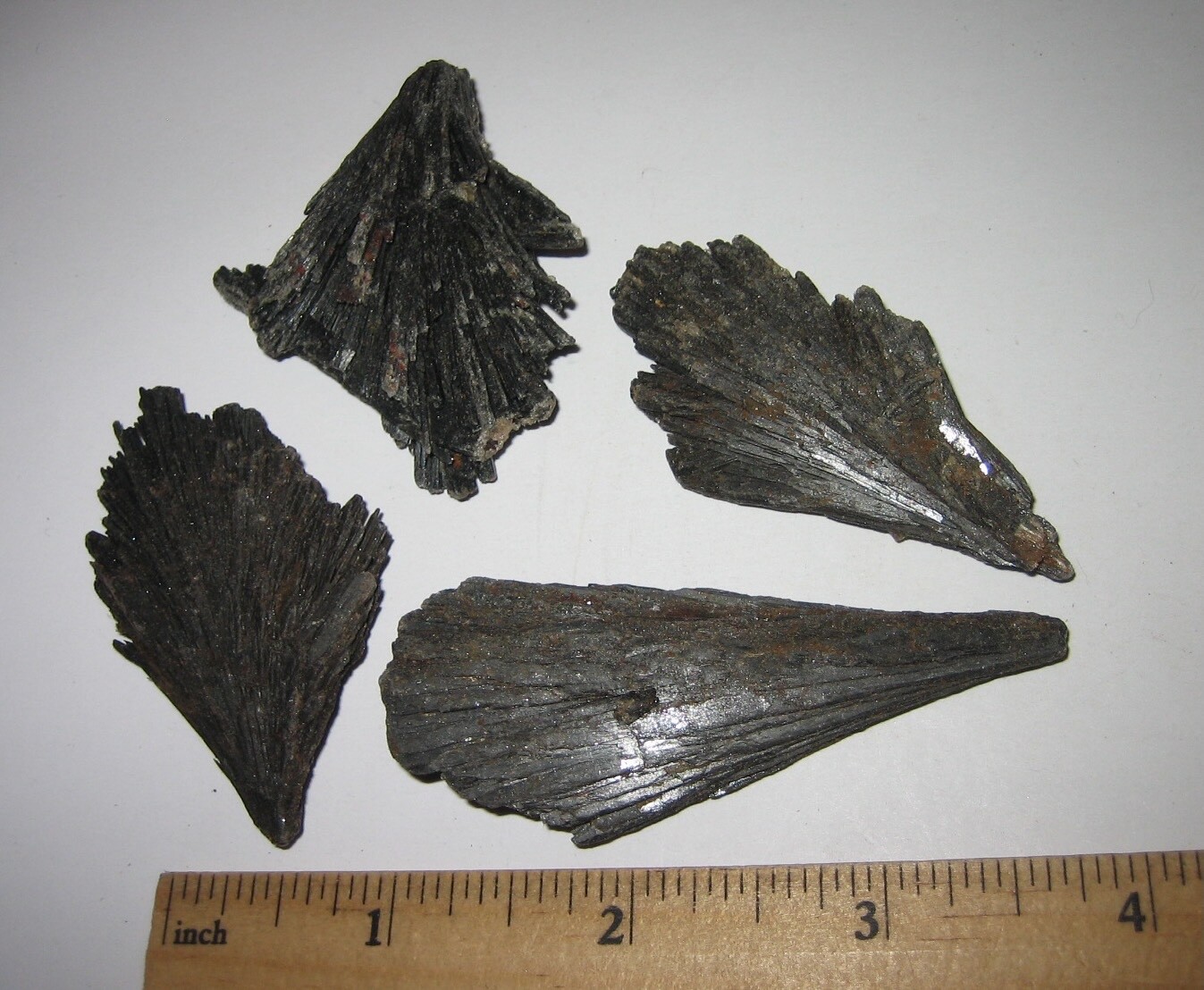 4 NATURAL ROUGH 2″-2.6″ BLACK KYANITE CRYSTAL SPRAY CLUSTERS BRAZIL 84.4grams *5