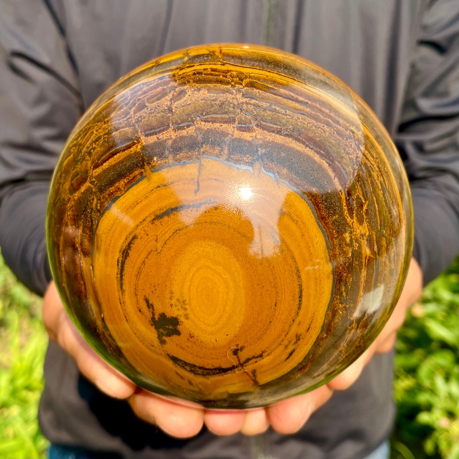 4.76LB Large Natural Tiger Eye Stone Crystal Ball Quartz Healing Sphere Décor