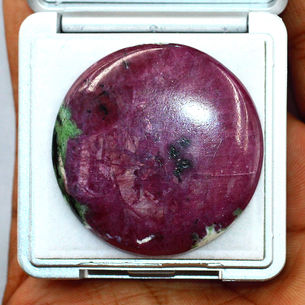 27.81g Natural Flashy Ruby Zoisite Collectible Crystal Coin Palmstone Specimen