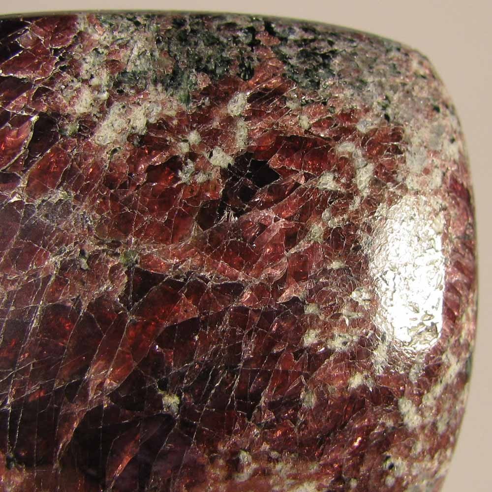 1.8″ Red RHODOLITE GARNET Crystal Polished Palm Stone – India