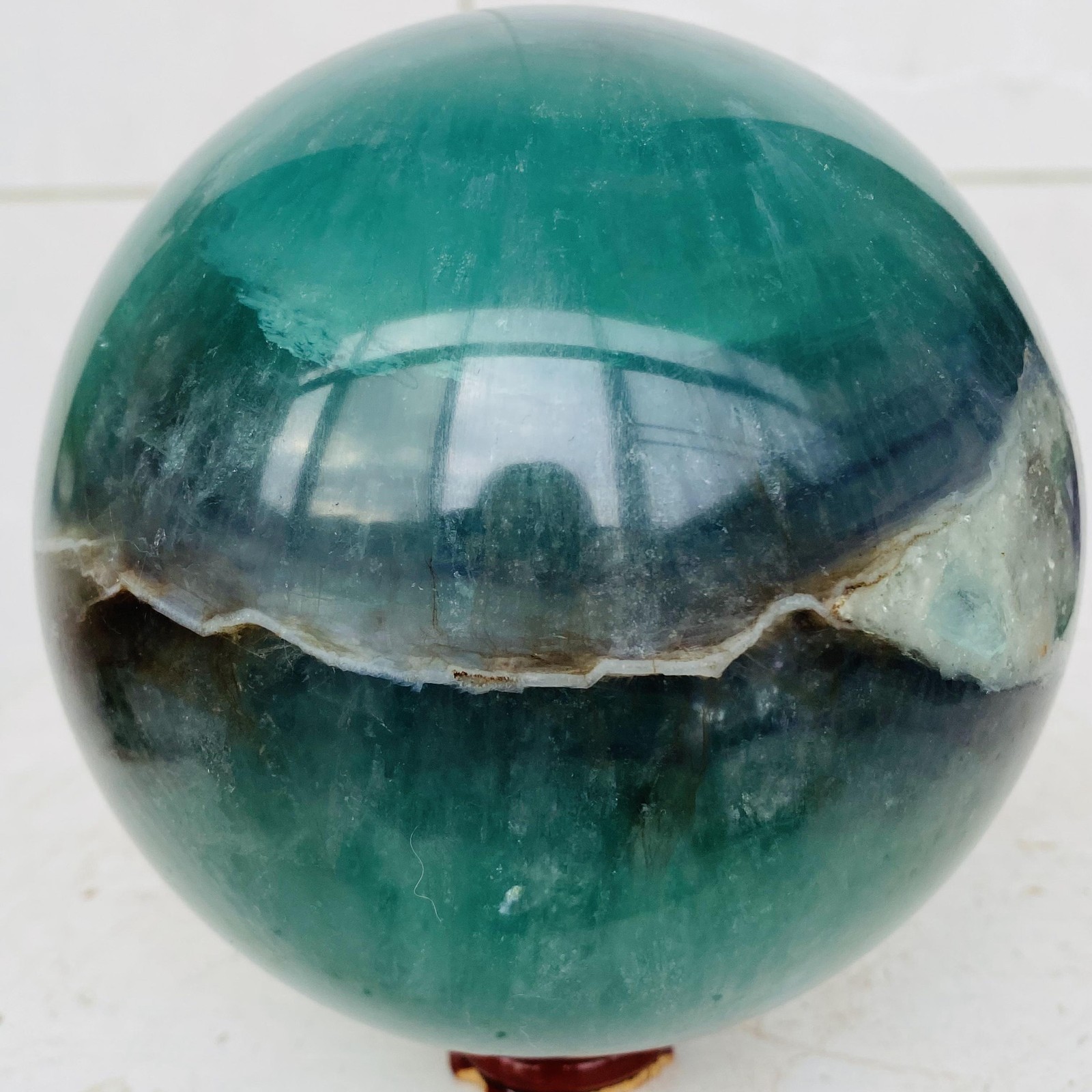 Natural Green Fluorite ball quartz crystal Sphere Reiki energy healing 2800g
