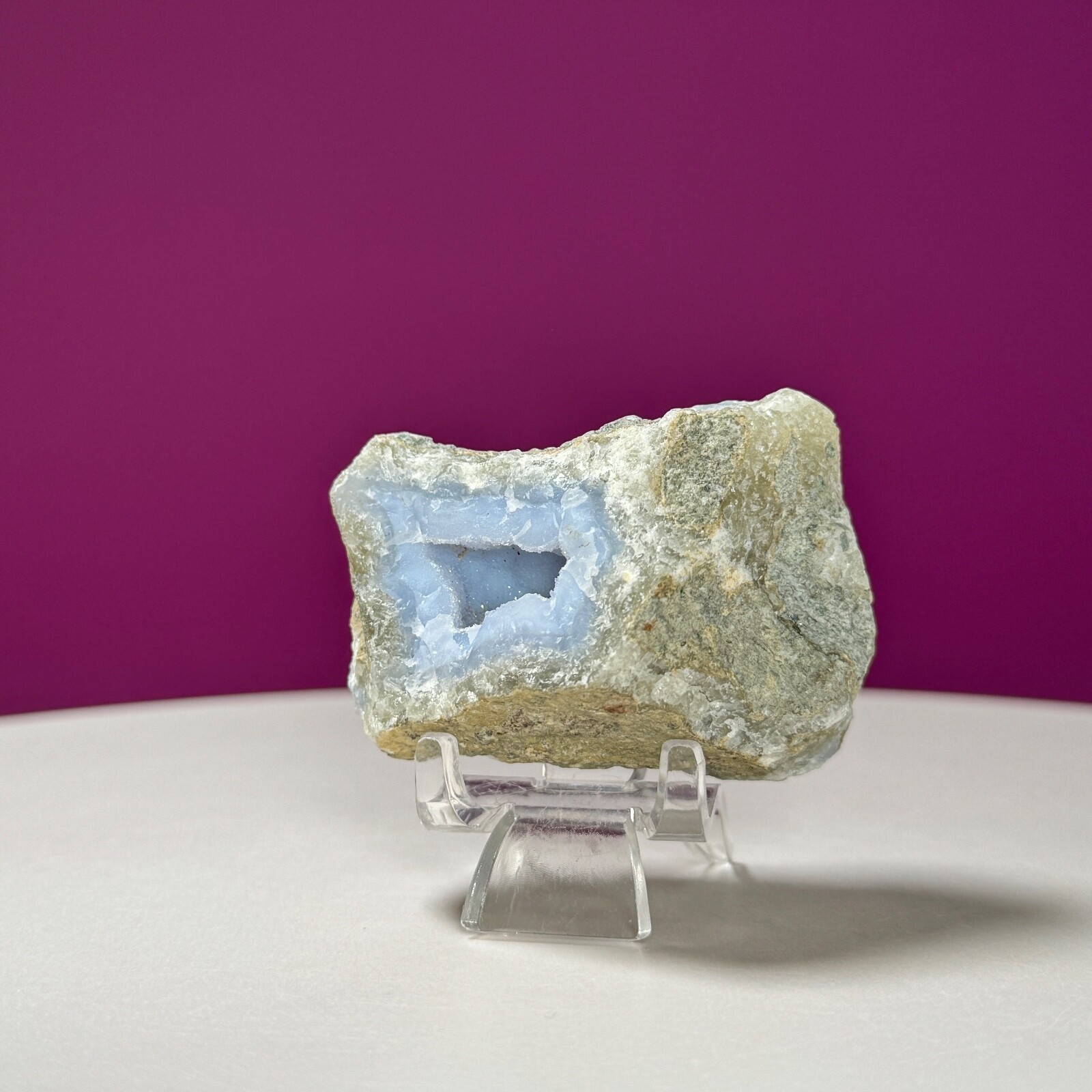 Blue Lace Agate Specimen (Includes Acrylic Stand)
