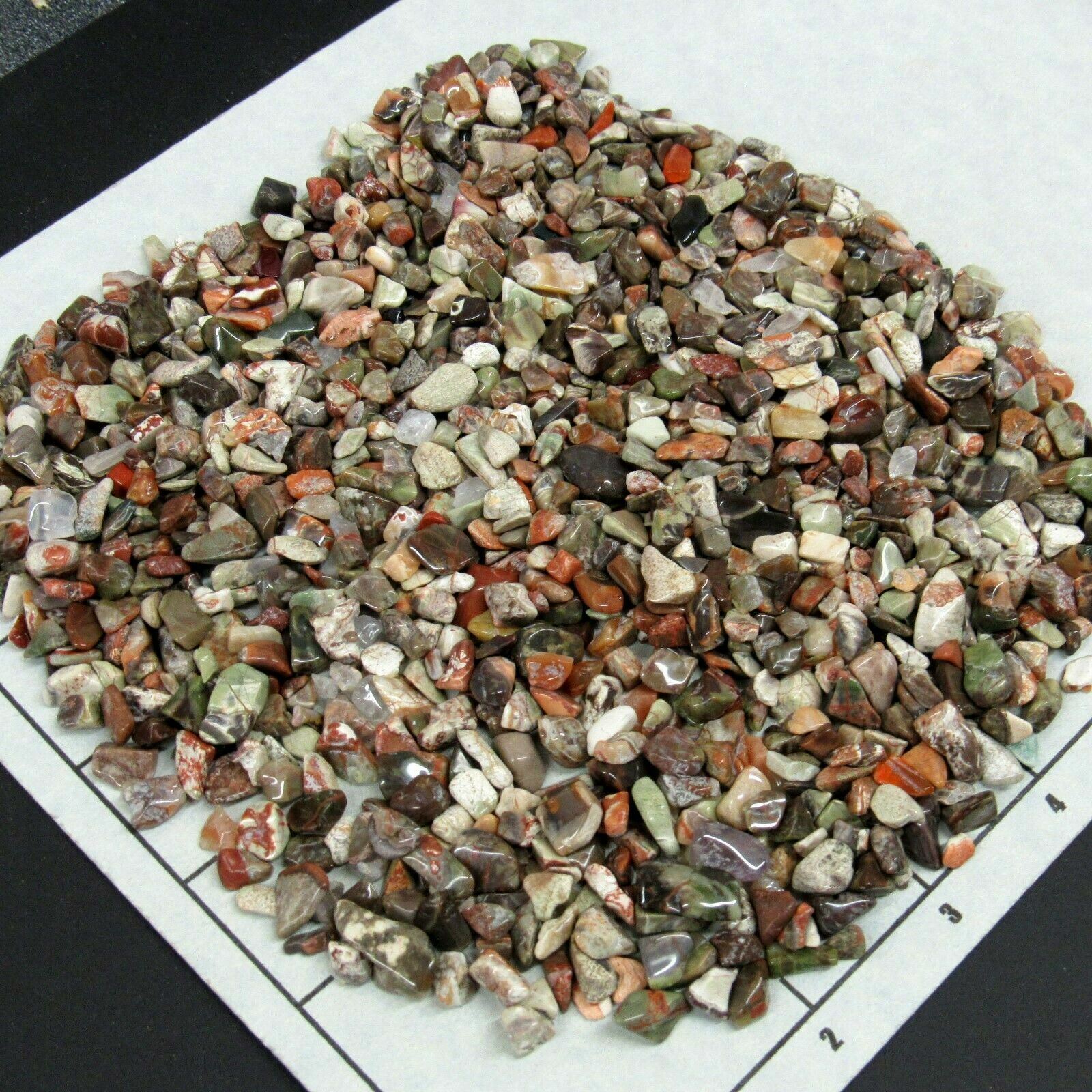 OCEAN JASPER MIX Chips ( 5-11 mm ) semi-tumbled stones. 1/2 lb bulk