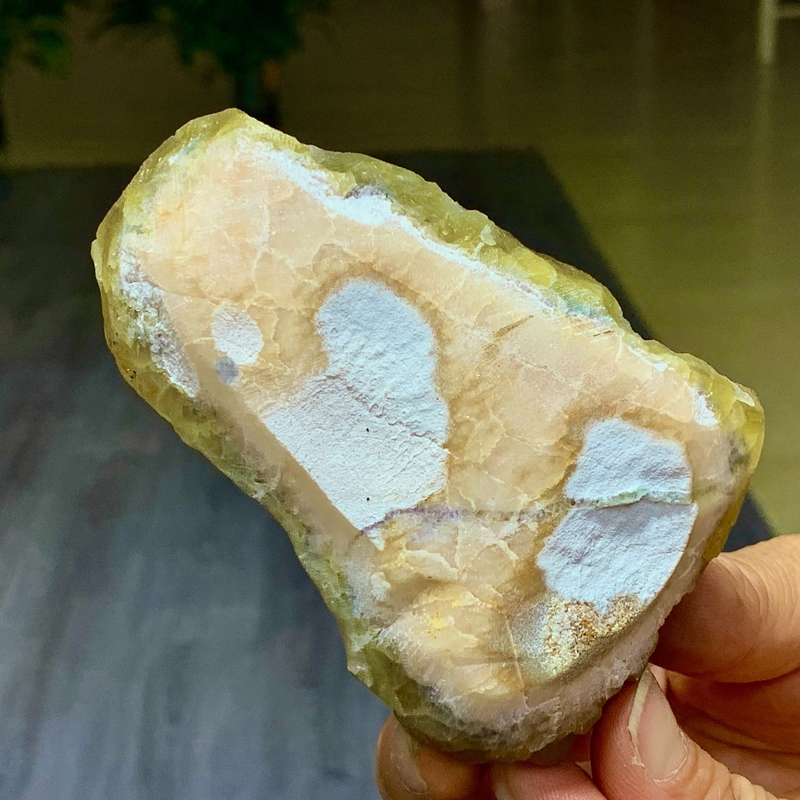 290G Natural transparent yellow spherical fluorite mineral crystal sample