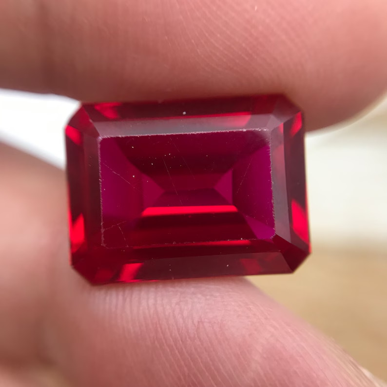 10 Ct+ Natural Mozambique Blood Red Ruby Certified Stunning Emerald Gemstone