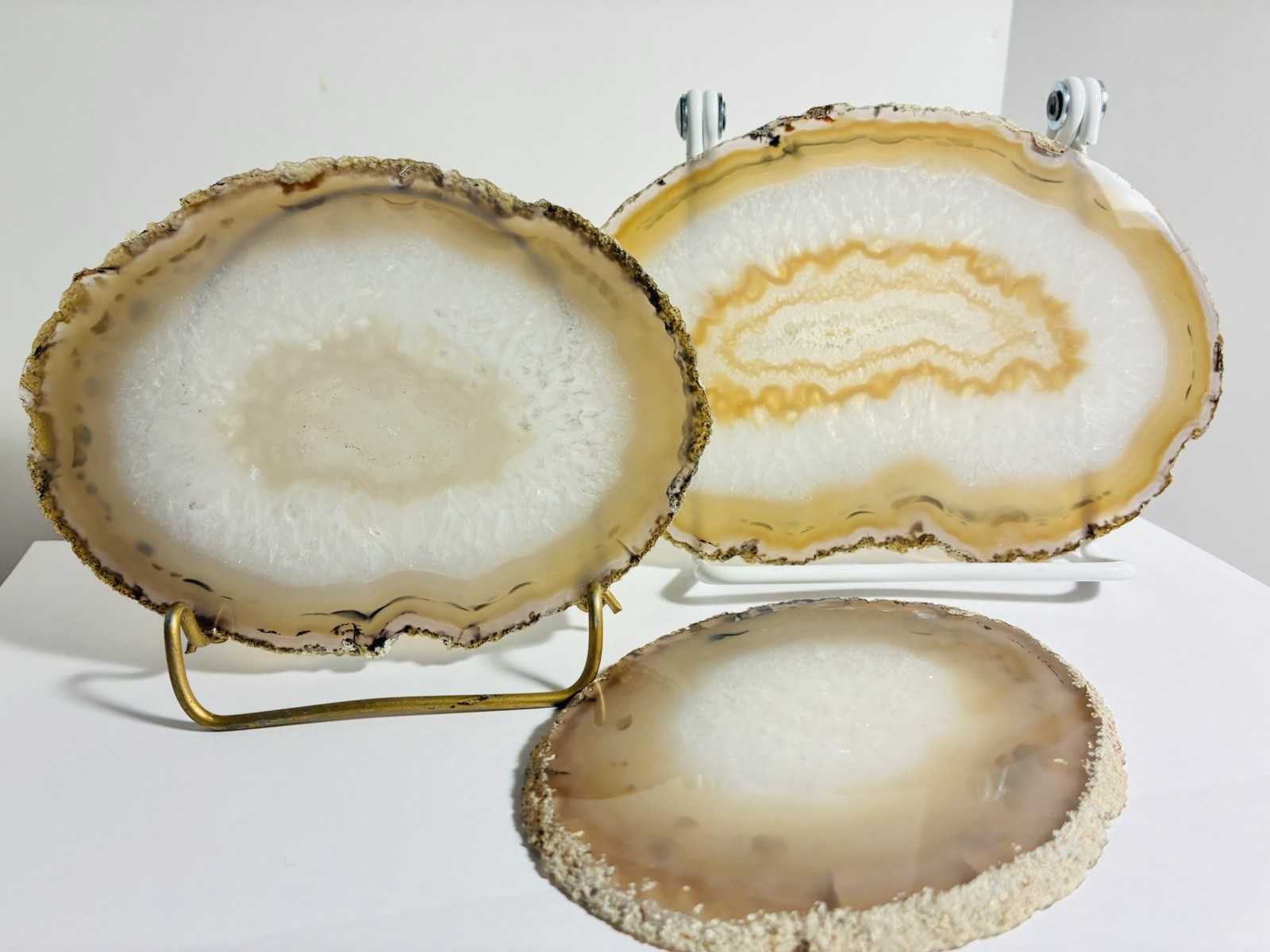 Set of 3 Geode Crystal Agate Slices