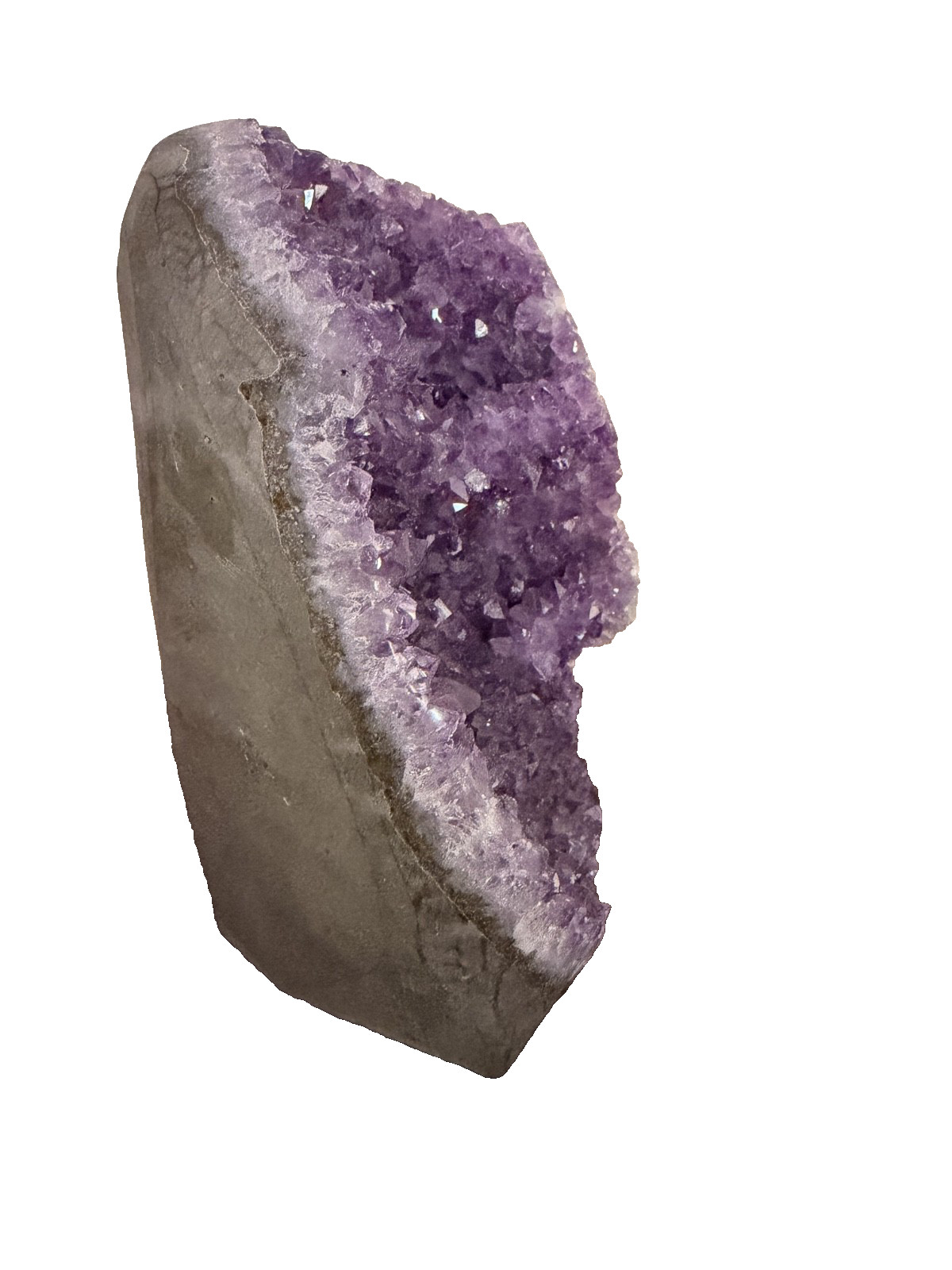 Amethyst Cut Base Freeform 51.7oz Druzy Cluster Approx 6in Purple Crystal Slab