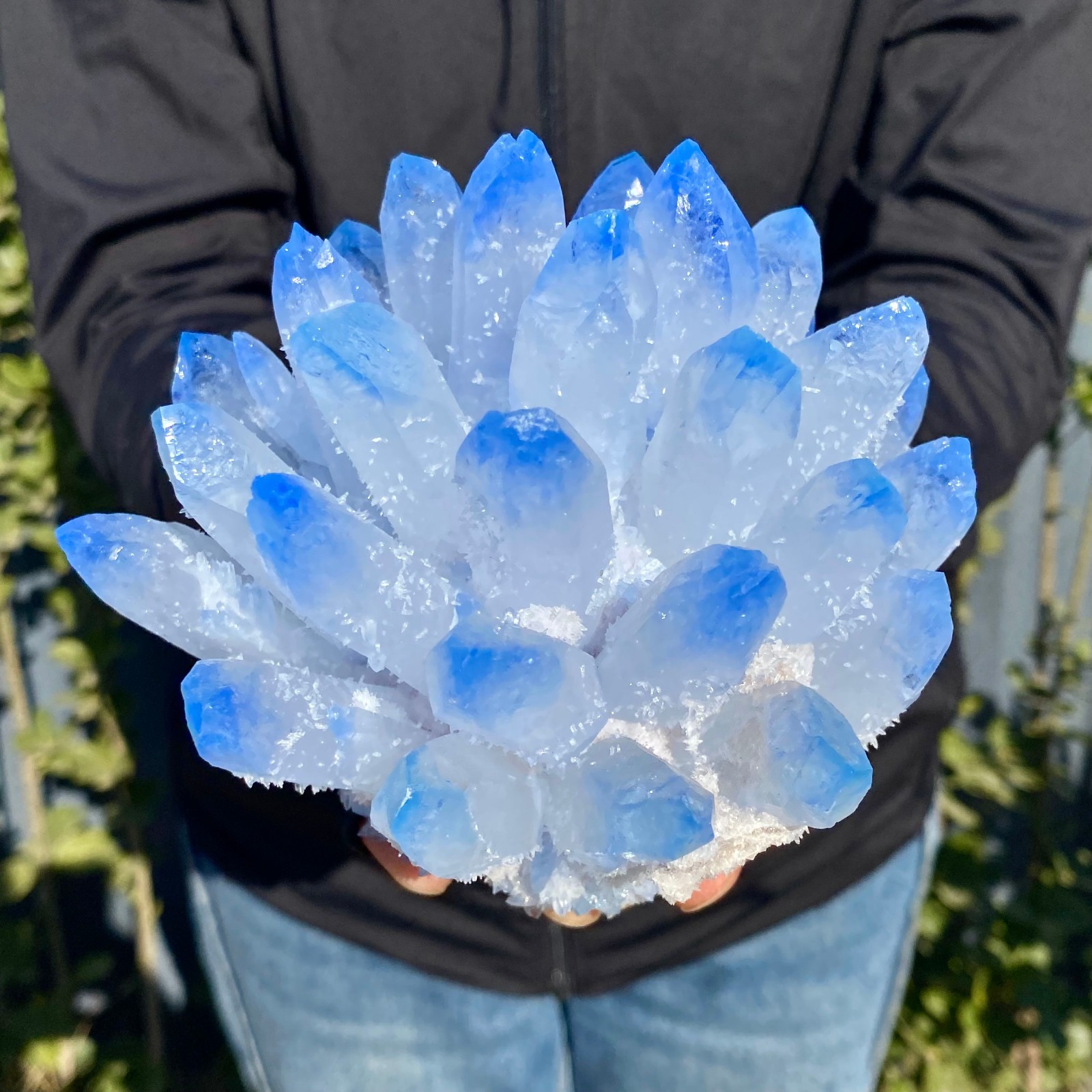 2.4LB New find blue phantom crystal quartz cluster mineral specimen healing