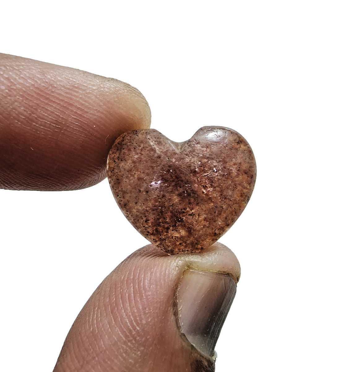 18 Crt Glowing Strawberry Quartz Heart Shape Crystal Loose Gemstone For Jewelry