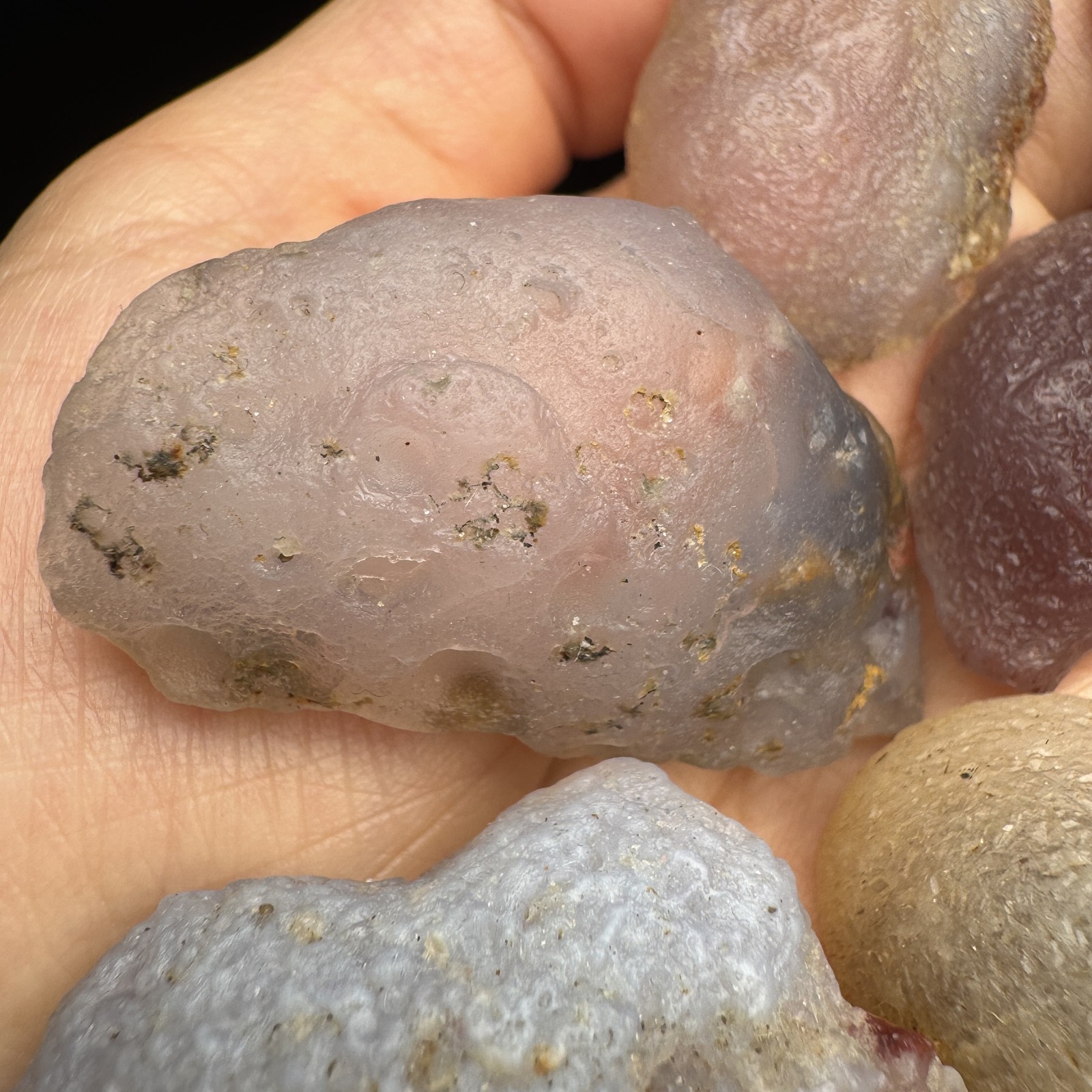 9pcs 133G Natural Alxa Gobi Sweet Candy Agate Set #6634