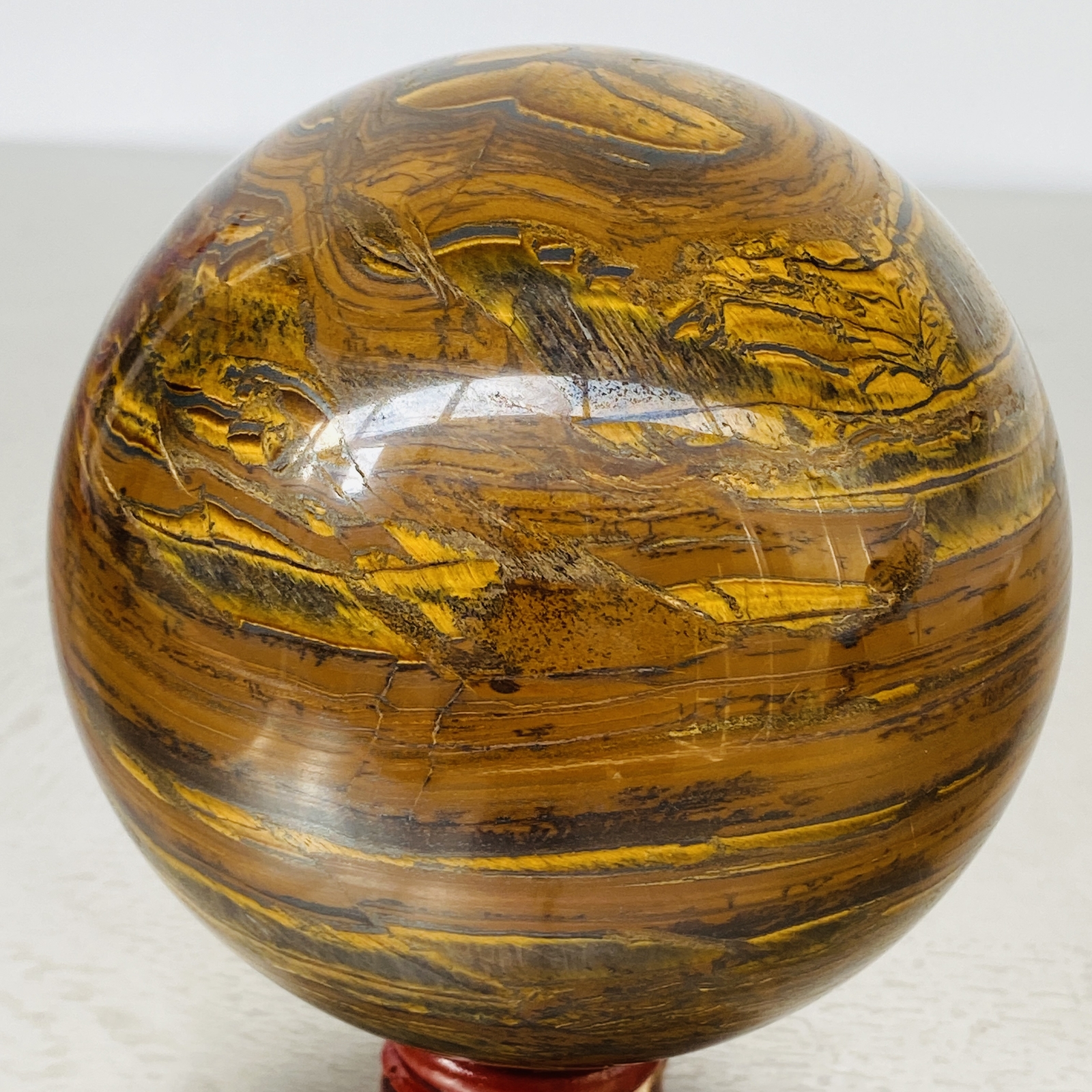 Natural Tiger Eye stone ball quartz crystal ball Reiki healing 1980G