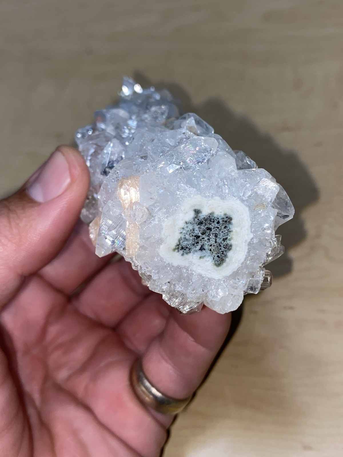 Apophyllite And peach Stilbite Stalactite, Indonesia Minerals