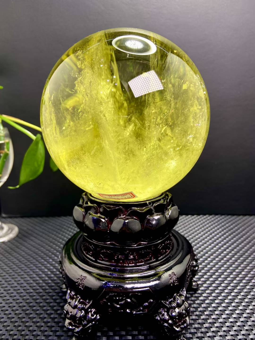4.5LB Natural Citrine Quartz Sphere Crystal Ball Energy Reiki Healing Gem 115mm