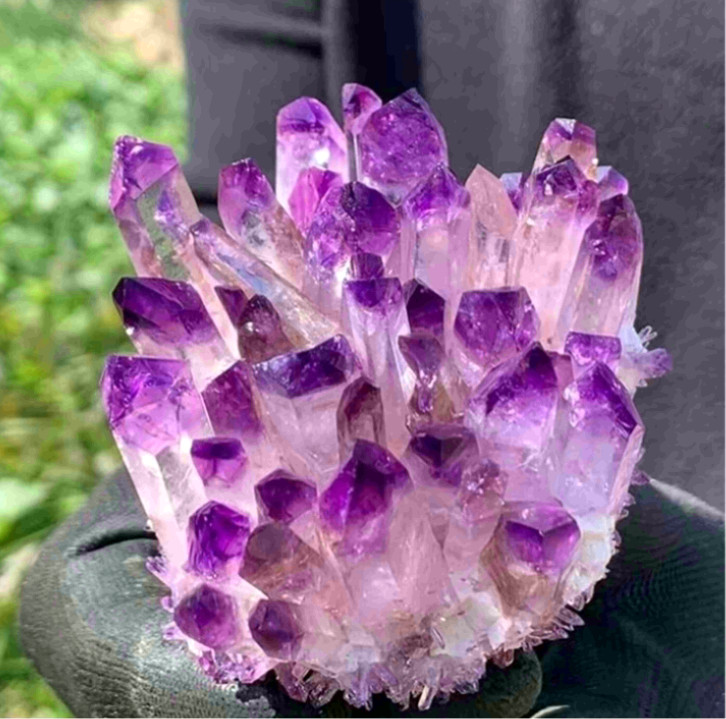 300+g Amethyst Phantom Cluster Healing Mineral Rocks Specimens Purple Crystal