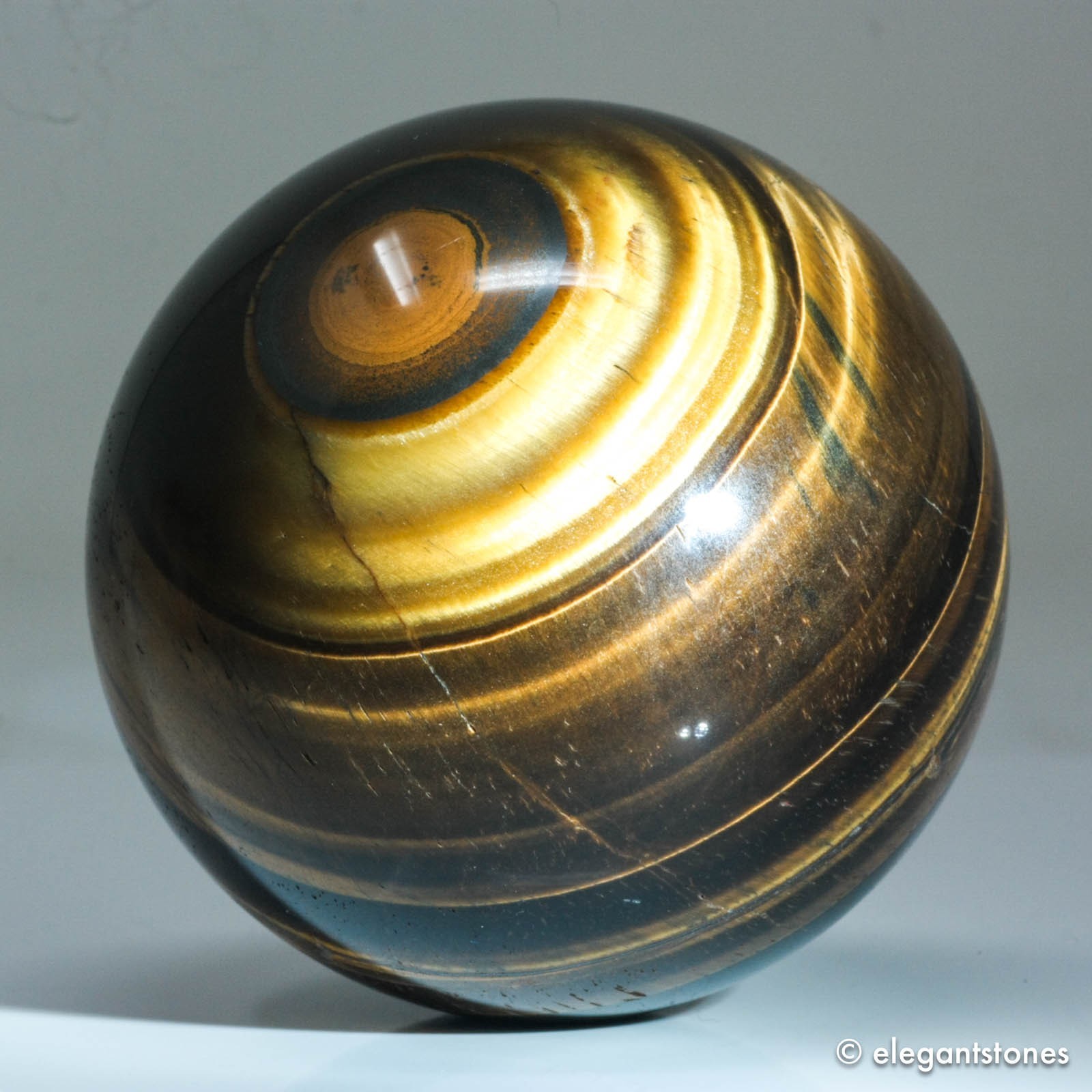 457g69mm Yellow Tiger Eye Sphere Large Crystal Ball Natural Quartz Healing Stone